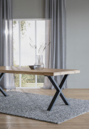 Table à manger \'Brooklyn\' 170x95cm - Chêne/Noir X-pieds