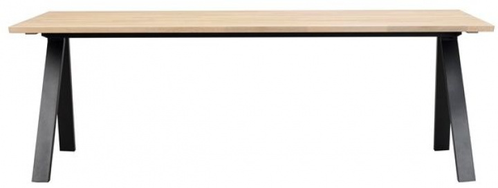 Table à manger \'Carradale\' 220x100cm - Pigmenté blanc/Pieds en V dans le groupe Meubles / Tables / Table à manger chez Reforma (120320)