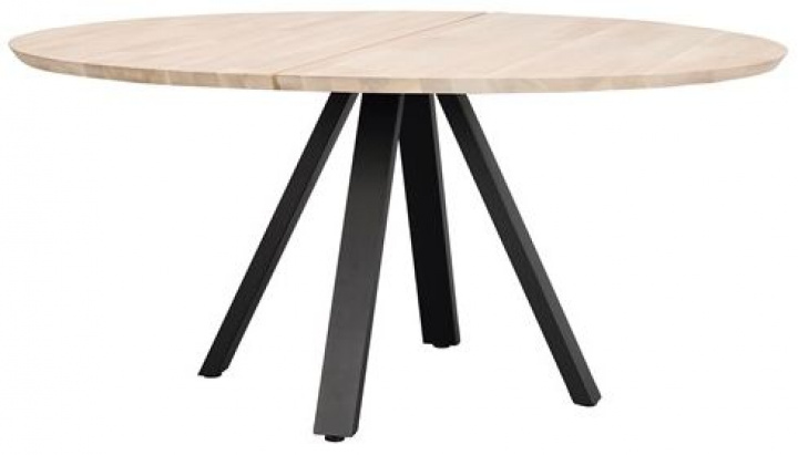 Table à manger \'Carradale\' Ronde 150cm - Pigmenté blanc/Pieds en V dans le groupe Meubles / Tables / Tables rondes chez Reforma (120322)