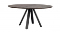 Table à manger \'Carradale\' Ronde 150cm - Marron/Pieds en V