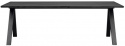 Table à manger \'Carradale\' 220x100cm - Noir/Pieds en V