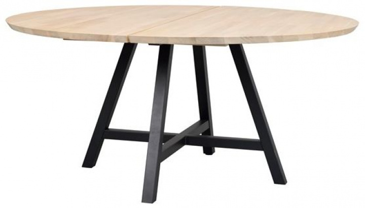 Table à manger \'Carradale\' Ronde 150cm - Blanc pigmenté/X-pied dans le groupe Meubles / Tables / Tables rondes chez Reforma (120342)