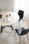 Table à manger \'Carradale\' Ronde 150cm - Blanc pigmenté/X-pied