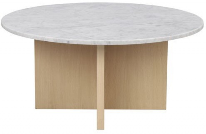 Table basse \'Brooksville\' Ronde 90cm - Blanc/Blanc pigmenté dans le groupe Meubles / Tables / Table basse chez Reforma (120785)