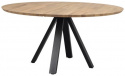 Table à manger \'Carradale\' Ronde 150cm - Chêne/Noir Pieds en V