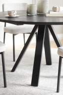 Table à manger \'Carradale\' Ronde 130cm - Noir / Pieds en V
