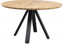Table à manger \'Carradale\' Ronde 130cm - Chêne / Pieds en V