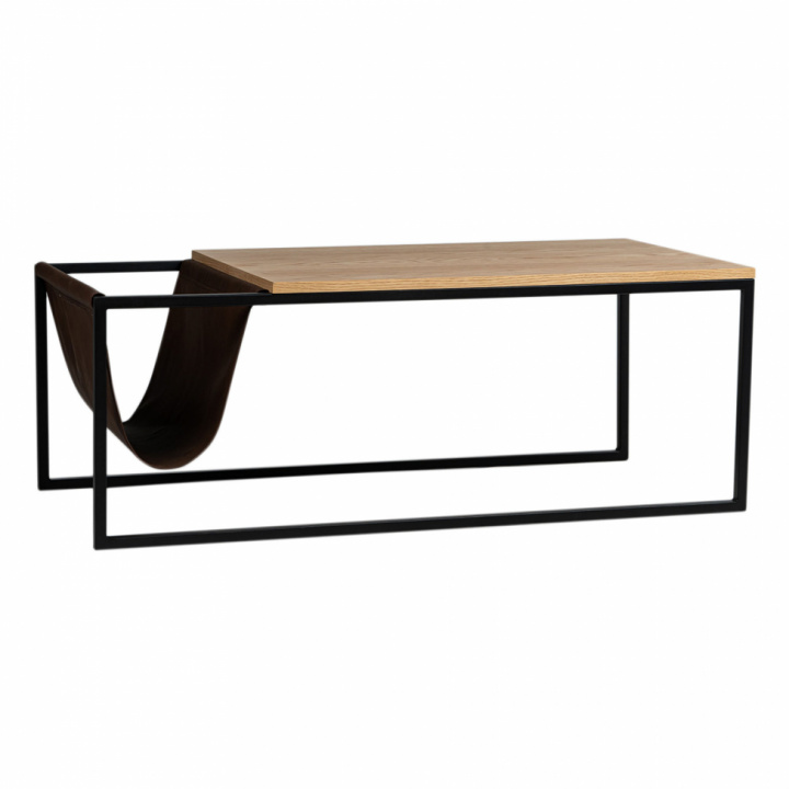 Table basse avec porte-revues \'Ylva\' - Naturel/Noir dans le groupe Meubles / Tables / Table basse chez Reforma (1315)