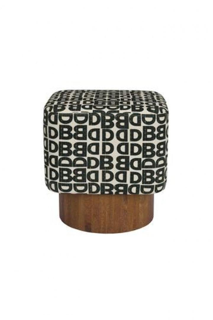 Poule \'Monogram\' - Noir/Blanc dans le groupe Meubles / Meubles d\'assise / Tabourets chez Reforma (1400060)