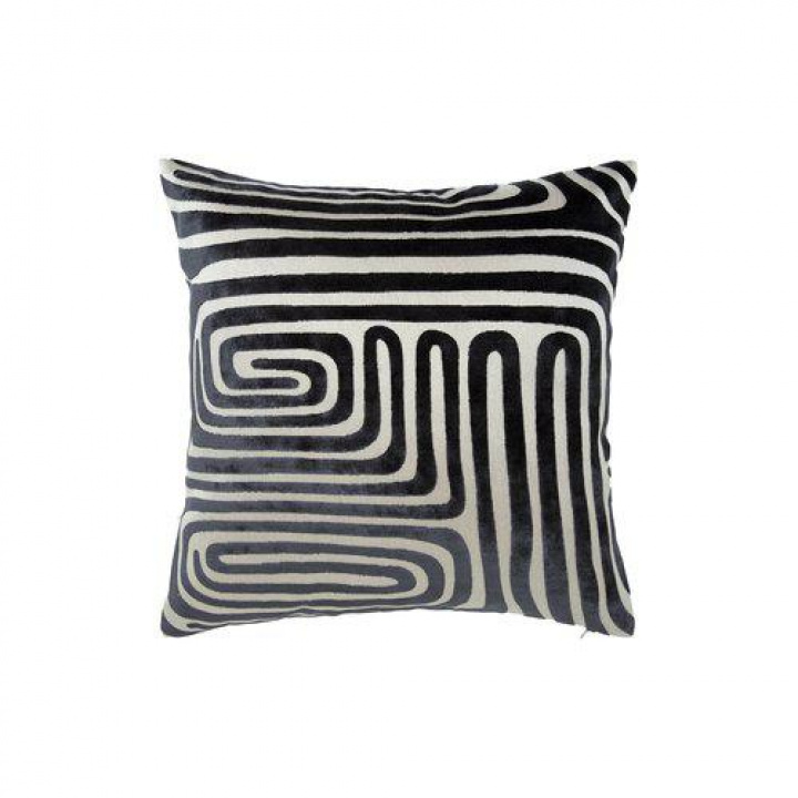 Housse de coussin \'Molly\' 45x45 - Gris/Noir dans le groupe Décoration / Textiles / Housses de coussin chez Reforma (1471-47-099)