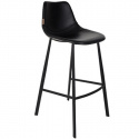 Tabouret de bar \'Franky\' L - Noir/Cuir PU