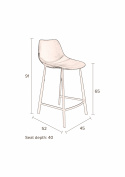 Tabouret \'Franky\' S - Cognac