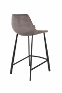 Tabouret \'Franky\' S - Gris/Velours