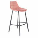 Tabouret \'Franky\' L - Rose/Velours
