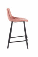 Tabouret \'Franky\' L - Rose/Velours