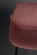 Tabouret \'Franky\' L - Rose/Velours