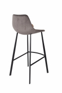 Tabouret \'Franky\' L - Gris/Velours