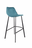 Tabouret \'Franky\' L - Pétrole/Velours