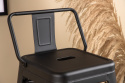 Tabouret de bar \'Barents\' - Noir avec dossier
