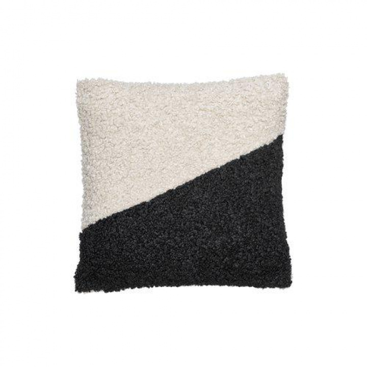 Housse de coussin \'Teddy\' 45x45 - Noir/Blanc dans le groupe Décoration / Textiles / Housses de coussin chez Reforma (1588-47-009)