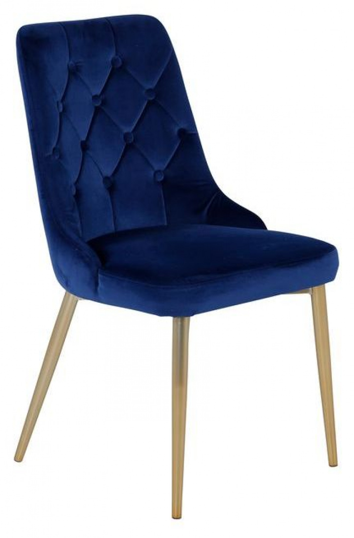 Chaise \'Elverum Deluxe\' - Bleu/Brass dans le groupe Meubles / Meubles d\'assise / Chaises chez Reforma (19935-767)