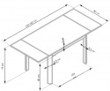 Table à manger \'Alston\' 120-180x80cm - Extensible
