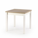 Table à manger \'Evita\' 80-160x80cm - Blanc/Chêne