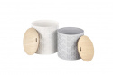 Lot de 2 Boîte de rangement \'Alba\' - Gris/Blanc