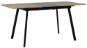 Table à manger \'Albon\' 120-160x80cm - Noir/Chêne