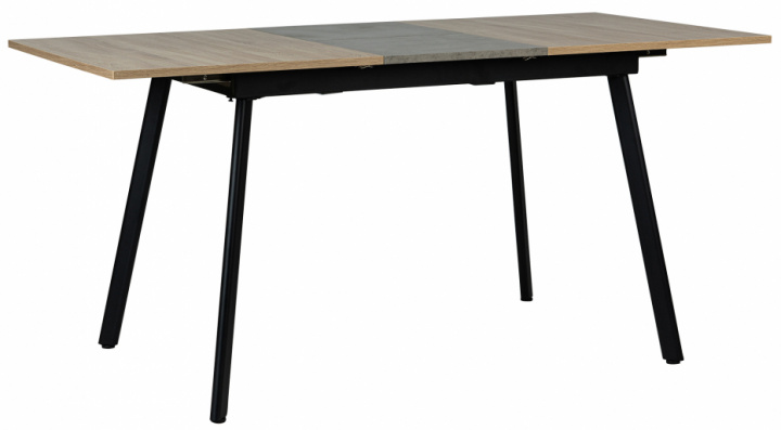 Table à manger \'Albon\' 120-160x80cm - Noir/Chêne dans le groupe Meubles / Tables / Table à manger chez Reforma (2010001175537)