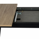 Table à manger \'Albon\' 120-160x80cm - Noir/Chêne