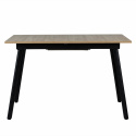 Table à manger \'Albon\' 120-160x80cm - Noir/Chêne