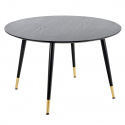 Table à manger \'Noir\' Ronde 120cm - Noir/Or