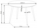 Table à manger \'Noir\' Ronde 120cm - Noir/Or