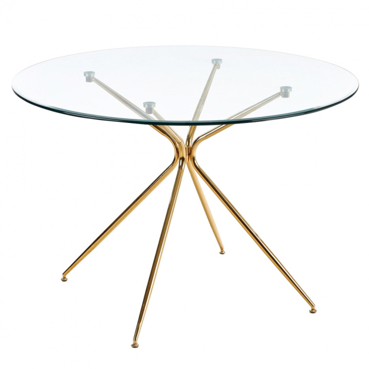 Table à manger \'Rondo\' Ronde 110cm - Transparent/Or dans le groupe Campagne chez Reforma (2010001176732)