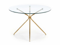 Table à manger \'Rondo\' Ronde 110cm - Transparent/Or