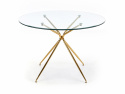 Table à manger \'Rondo\' Ronde 110cm - Transparent/Or