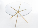 Table à manger \'Rondo\' Ronde 110cm - Transparent/Or