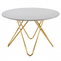 Table à manger \'Bonello\' Ronde 120cm - Or/Gris