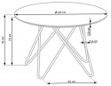 Table à manger \'Bonello\' Ronde 120cm - Or/Gris