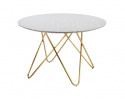 Table à manger \'Bonello\' Ronde 120cm - Or/Gris