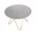 Table à manger \'Bonello\' Ronde 120cm - Or/Gris