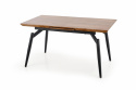 Table à manger \'Cambell\' 140-180x80cm - Chêne/Noir