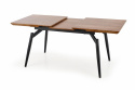 Table à manger \'Cambell\' 140-180x80cm - Chêne/Noir