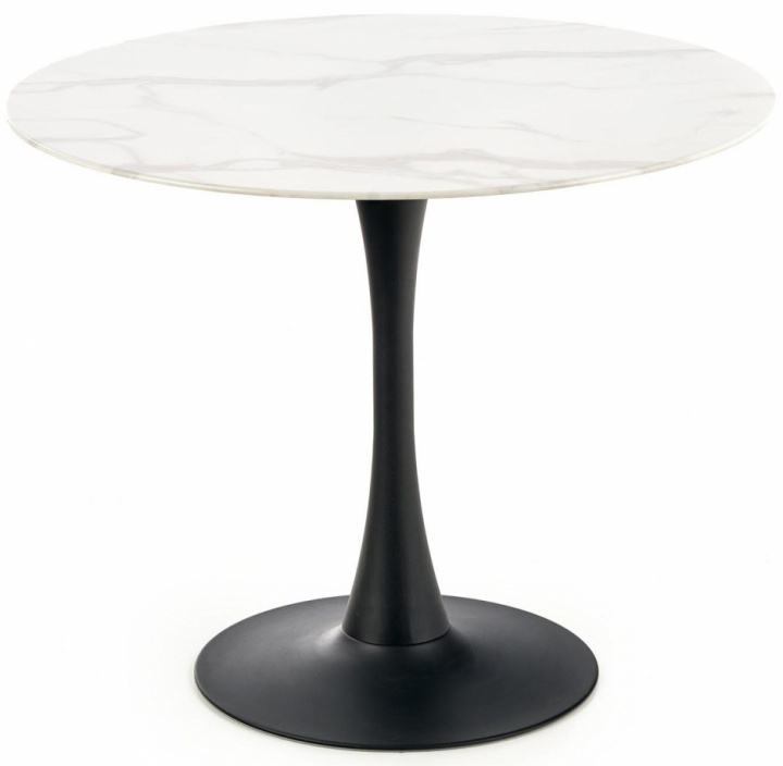 Table à manger \'Ambrosio\' Ronde 90cm - Blanc/Noir dans le groupe Meubles / Tables / Tables rondes chez Reforma (2010001177821)