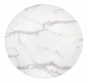 Table à manger \'Ambrosio\' Ronde 90cm - Blanc/Noir