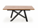 Table à manger \'Capital\' 160-200x90cm - Noir/Chêne