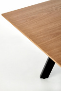 Table à manger \'Capital\' 160-200x90cm - Noir/Chêne