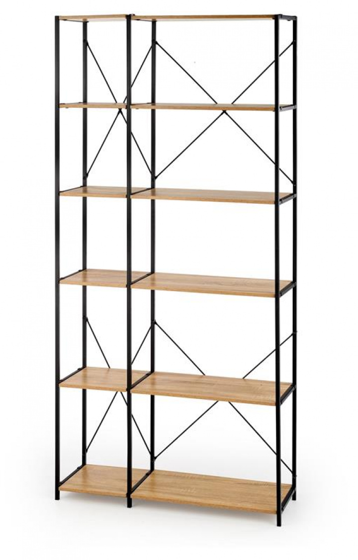 Bibliothèque \'Matera\' - Chêne/Noir dans le groupe Meubles / Étagères & rangement / Bibliothèques chez Reforma (2010001179283)