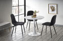 Table à manger \'Lorca\' Ronde 80cm - Marbre/Blanc